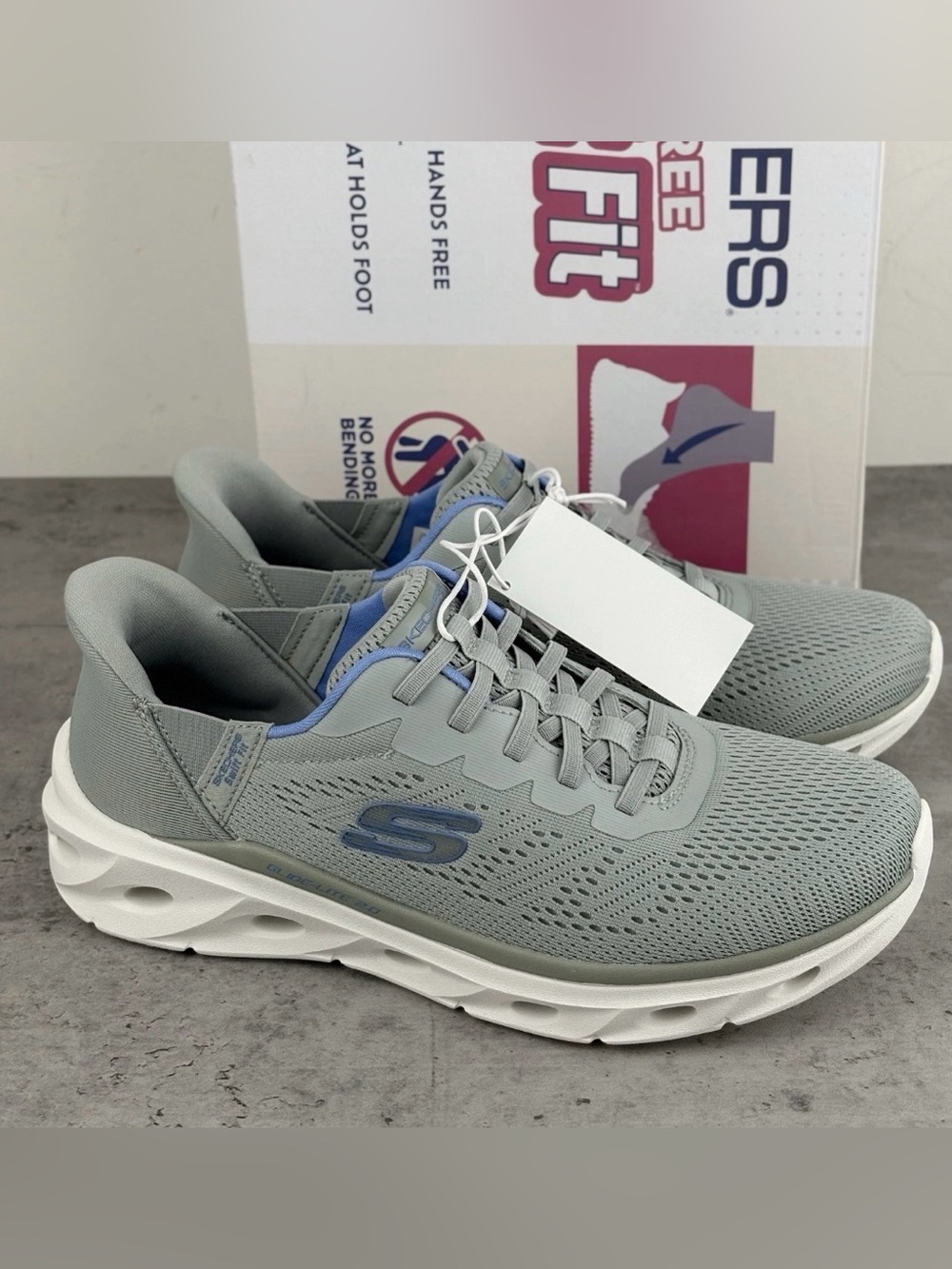 Skechers Women's Slip On Hands Free Swift Fit Shoes Size 7.5 Gray Comfort New